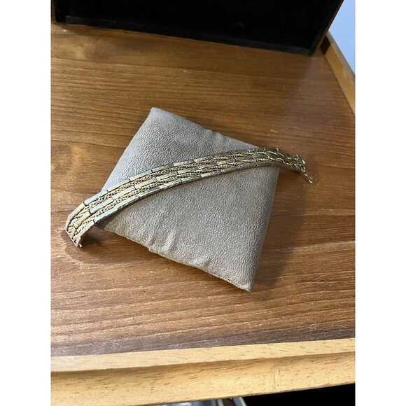 Vintage Rossa 1959 Gold-Tone Wide Chain & Bar Link Bracelet Mid Century Design - Picture 6 of 9